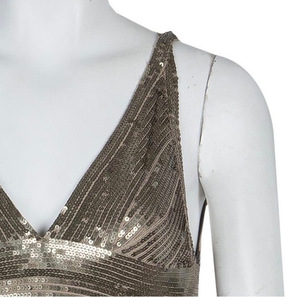 Herve Leger Gold Sequin Bandage Dress - Picture 5 of 17